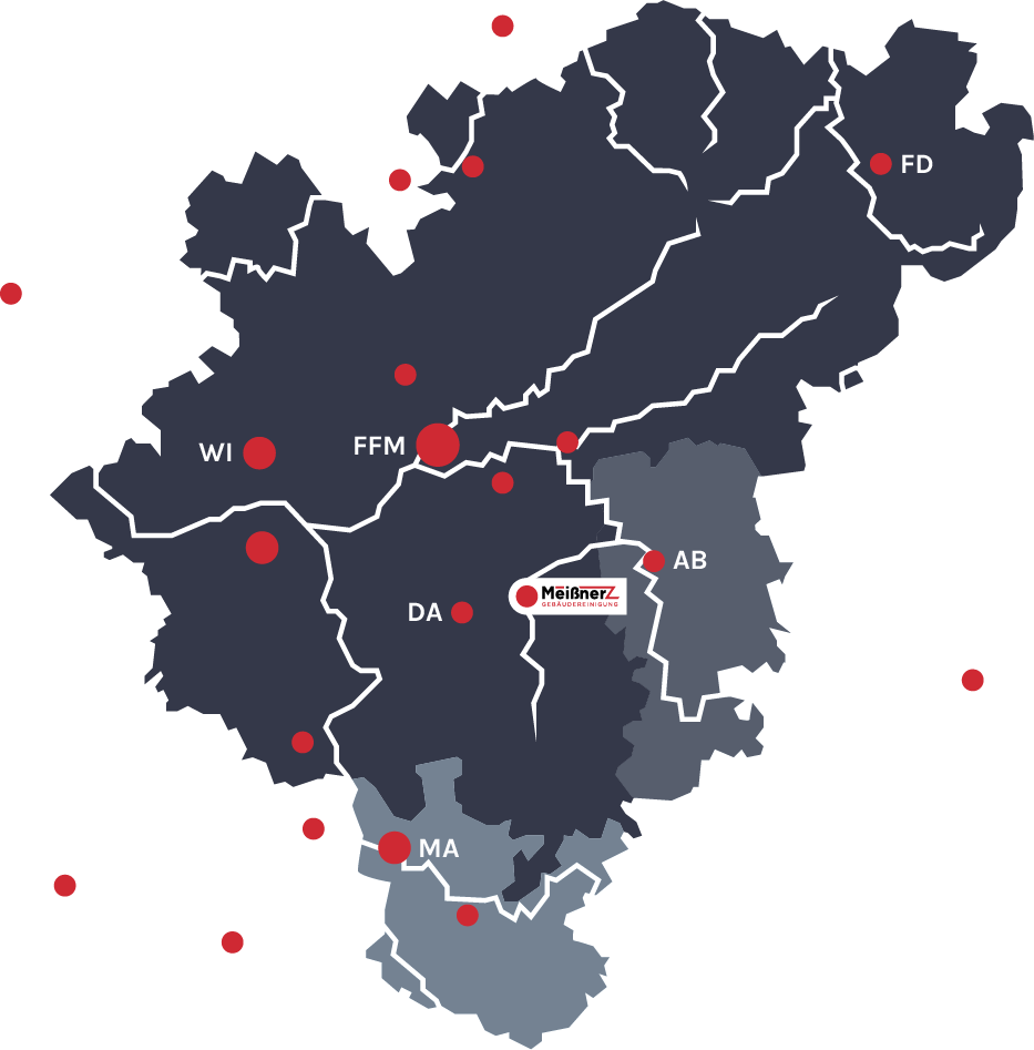 Karte der überregionalen Einsatzorte - Meißner Maler & Lackierer Meisterbetrieb